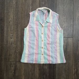 Vintage Talbots Striped Multicolor Top - small